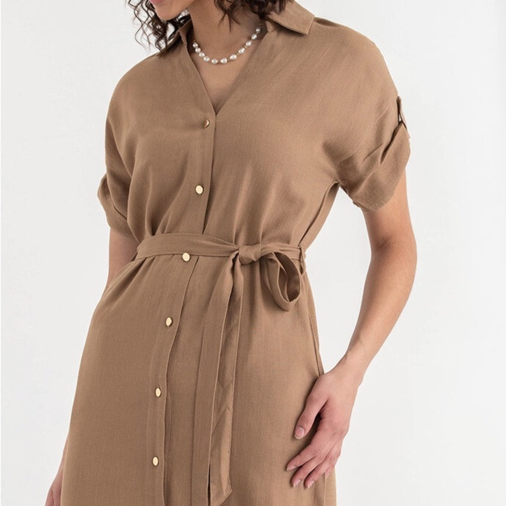 NWT Ricki’s Linen Shirtdress with Roll Sleeves - Picture 5 of 12